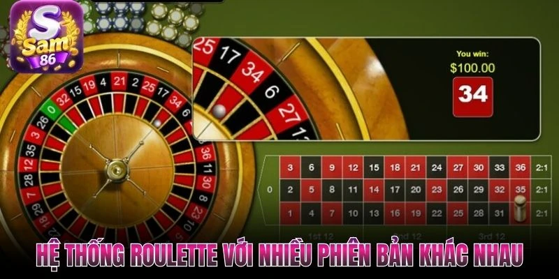 Hệ thống Roulette với nhiều phiên bản khác nhau