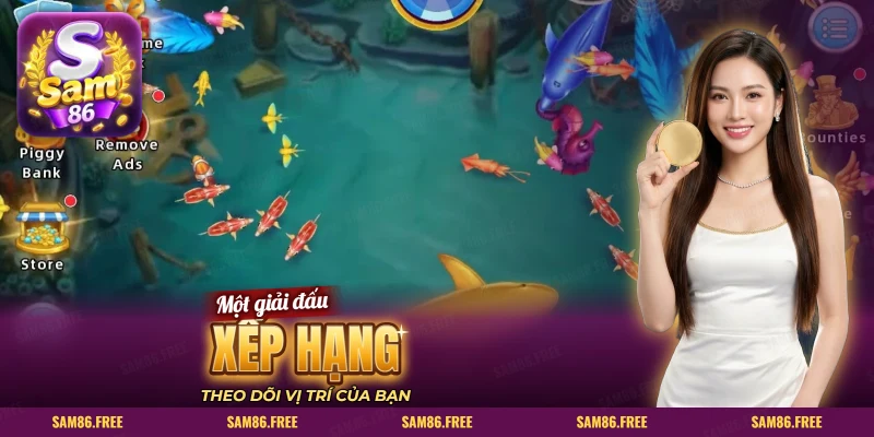 Phòng bắn cá Vua Săn Cá SAM86 với đàn cá và cá mập