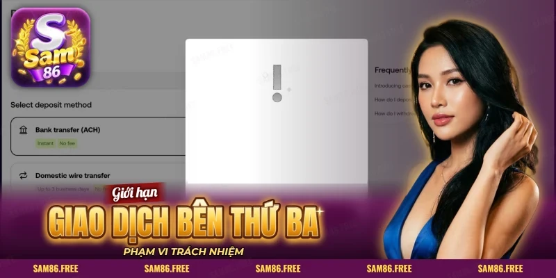 Màn nạp tiền qua ngân hàng bên thứ ba kèm hộp thoại cảnh báo giao dịch