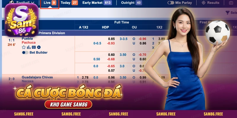 Cá cược bóng đá SAM86 qua bảng kèo châu Á và tài xỉu theo từng trận