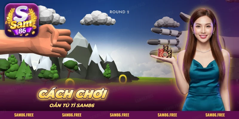 Màn game oẳn tù tì 3D với hai bàn tay đối đầu trước núi non