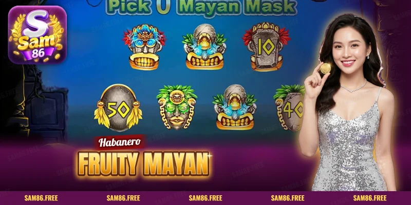 Màn chọn mặt nạ Maya trong game Fruity Mayan của Habanero