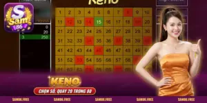 Keno SAM86 với lưới số được tô màu và bảng trả thưởng ở bên trái