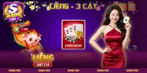 Liêng SAM86: màn mở game Liêng ba cây với ba lá át và nút chơi ngay