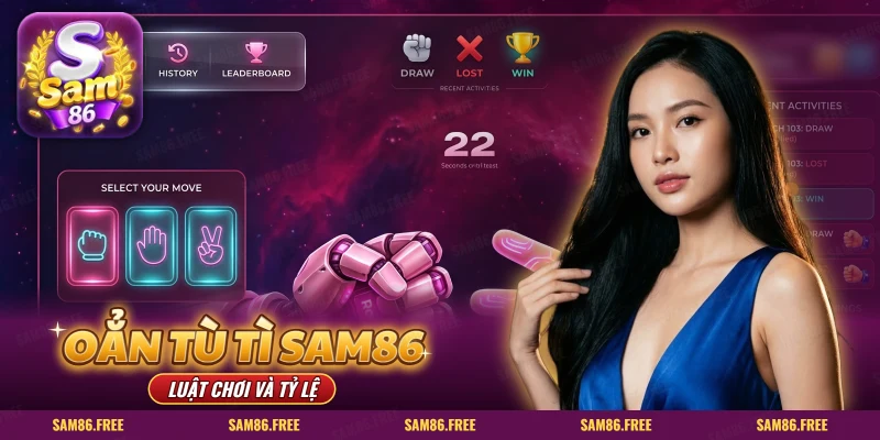 Mini game Oẳn Tù Tì SAM86: màn chọn búa, bao, kéo với đồng hồ đếm ngược