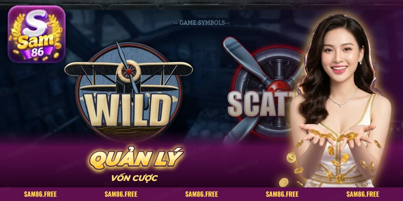 Biểu tượng máy bay cánh đôi và chong chóng trong slot Cơ Trưởng SAM86