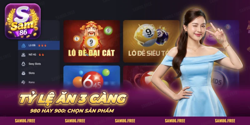 Sảnh trò Lô Đề SAM86 với các thẻ Đại Cát, Siêu Tốc và xổ số khác