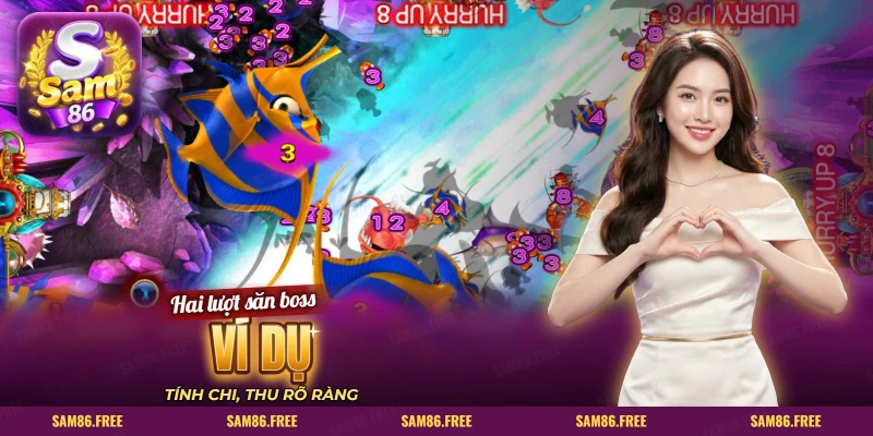 Ví dụ tính tiền hai lượt săn boss