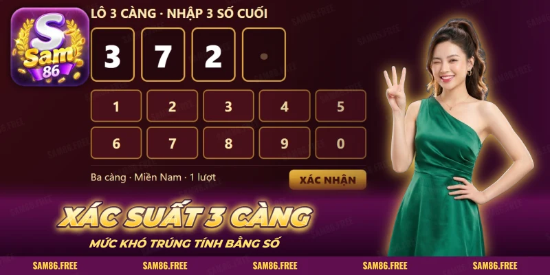 Màn nhập ba số cuối cho cược Ba Càng cùng bàn phím số