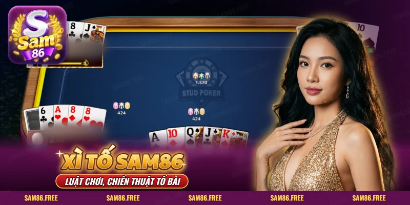Xì Tố SAM86: bàn xì tố trực tuyến với các lá bài ngửa trước mặt